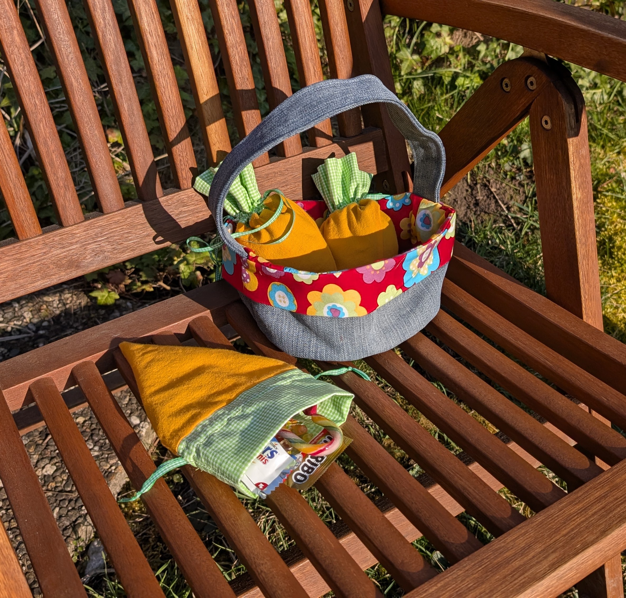 Osterkorb aus Jeans – Bild 2